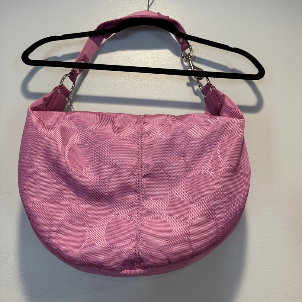 Coach Pink Signature Hobo Bag - Picture 7 of 16